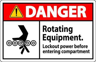 Danger Sign, Rotating Equipment, Lockout Power Before Entering Compartment vector