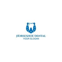 Horseshoe Dental Logo Design Vector