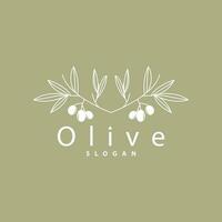 Olive Oil Logo Premium Design Fresh Plant Garden Simple Minimalist Templet Symbol Illustration vector