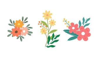 Organic flat spring flower collection vector