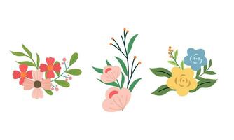 Organic flat spring flower collection vector