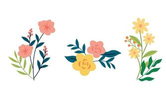 Organic flat spring flower collection vector