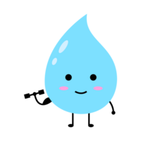 Strong water drop with barbell character png