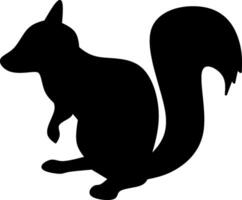 Squirrel silhouette icon vector illustration. Simple squirrel icon for fall season design. Autumn graphic resource for icon, sign, symbol or decoration. Silhouette of standing squirrel icon for autumn