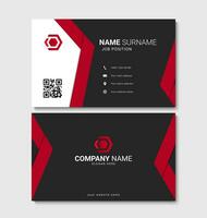 Creative dark business card design. Professional and clean business card template. Vector illustration