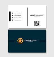 Elegant white and navy blue business card design. Professional and clean business card template. Vector illustration