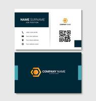 Creative navy blue and white business card design. Professional and clean business card template. Vector illustration