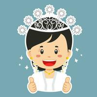 Happy Banten Indonesian Character Sticker vector