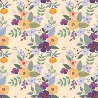 Colorful hand draw flowers seamless pattern. vector