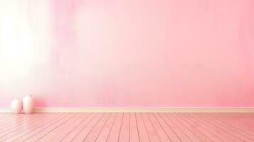 Empty Room with Pastel Pink Wall A Light and Colorful Background for Home and Living AI Generative photo