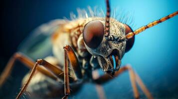 increíble de cerca de un mosquitos cabeza y tórax ai generativo foto