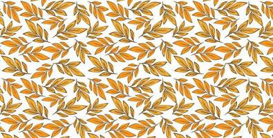 Seamless pattern background autumn orange foliage on white background Vector EPS10