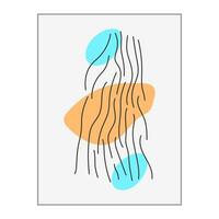 SIMPLE ILLUSTRATION ABSTRACT WAVY LINE MINIMALIST DESIGN. LINE ART DRAWING PASTEL COLOR GOOD FOR WALLPAPER, COVER, POSTER, PRINT vector