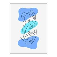 SIMPLE ILLUSTRATION ABSTRACT WAVY LINE MINIMALIST DESIGN. LINE ART DRAWING PASTEL COLOR GOOD FOR WALLPAPER, COVER, POSTER, PRINT vector