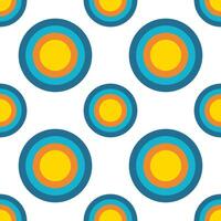 Retro circle abstract background seamless pattern. circle multicolor 1970s. Circle donut shape on white background, geometric cute photo