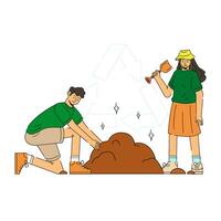 Composting Champions Character Illustration vector