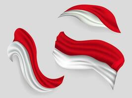 indonesia flag red white vector