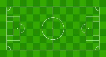 Square-striped green field template for soccer. Football game field scheme vector