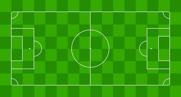 Square-striped green field template for soccer. Football game field scheme vector