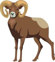 Wild goat in dark brown color vector