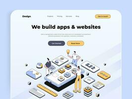 Landing Page Template - Teamwork vector