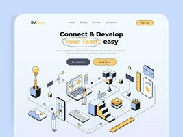 Landing Page Template - Teamwork vector