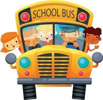 Children of a school bus vector