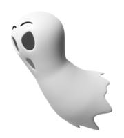 3d halloween day concept with cute ghost isolated.  3d render illustration png