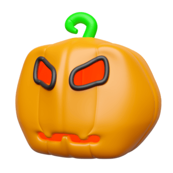 3d Halloween Urlaub Party mit Kürbis isoliert. 3d machen Illustration png