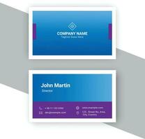 simple creative business card in blue colors , minimalist visiting card vector design template