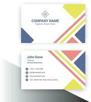 simple creative business card , triangular design on white background , minimalist visiting card vector design template