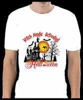 Witch Mode Activated Happy Halloween T shirt Design photo