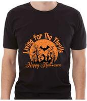 Living For The Thrills Happy Halloween T shirt Design vector