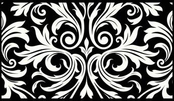 Old Vintage Black and White Scroll Pattern Vector, in the Style of Ceramic, 1970 Present, Precisionist Art, Phoenician Art, Pattern Designs vector