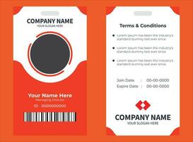 Modern and Corporate employee Official Id Card Design Template vector