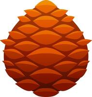 Autumn pinecone vector illustration. Conifer cone fall season icon from pine tree. Autumn graphic resource for autumn icon, sign, symbol or decoration. Pine cone with gradient color for fall season