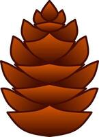 Autumn pinecone vector illustration. Conifer cone fall season icon from pine tree. Autumn graphic resource for autumn icon, sign, symbol or decoration. Pine cone with gradient for fall season design