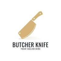 Butcher Knife Vintage Logo Template. vector