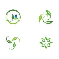 Logos of green Tree leaf ecology vector