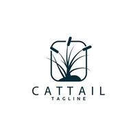 Cattail Logo Design Vector Simple Illustration Symbol Template