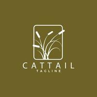 Cattail Logo Design Vector Simple Illustration Symbol Template