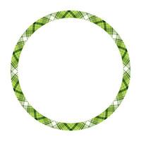 Circle borders and frames vector. Round border pattern geometric vintage frame design. Scottish tartan plaid fabric texture. Template for gift card, collage, scrapbook or photo album and portrait. vector