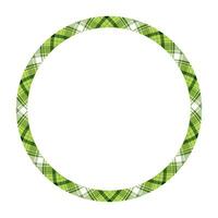 Circle borders and frames vector. Round border pattern geometric vintage frame design. Scottish tartan plaid fabric texture. Template for gift card, collage, scrapbook or photo album and portrait. vector