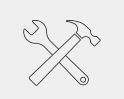 Tools vector wrench icon. Spanner logo design element. Key tool isolated on white background.