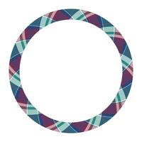 Circle borders and frames vector. Round border pattern geometric vintage frame design. Scottish tartan plaid fabric texture. Template for gift card, collage, scrapbook or photo album and portrait. vector