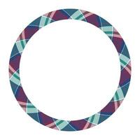 Circle borders and frames vector. Round border pattern geometric vintage frame design. Scottish tartan plaid fabric texture. Template for gift card, collage, scrapbook or photo album and portrait. vector