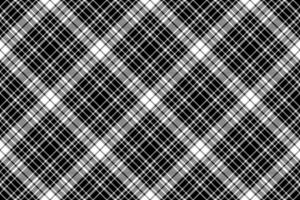 Black and white diagonal plaid seamless pattern vector