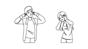 noise plugging ears vector