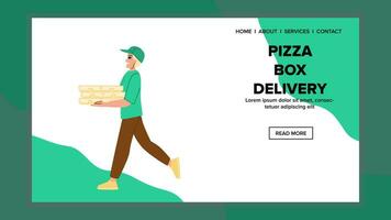 cardboard pizza box delivery vector