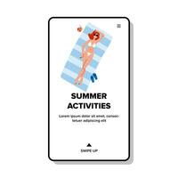 woman summer activities vector